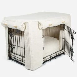 Lords & Labradors Dog Crate Set In Ivory Boucle 8 Lords & Labradors Dog Crate Set In Ivory Boucle -Danish Design || Scruffs || Great&Small Sales lords and labrdaors ivory crate set black crate side studio