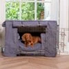 Lords & Labradors Dog Crate Set In Oxford Blue Herringbone 2 Lords & Labradors Dog Crate Set In Oxford Blue Herringbone -Danish Design || Scruffs || Great&Small Sales oxford crate set gold